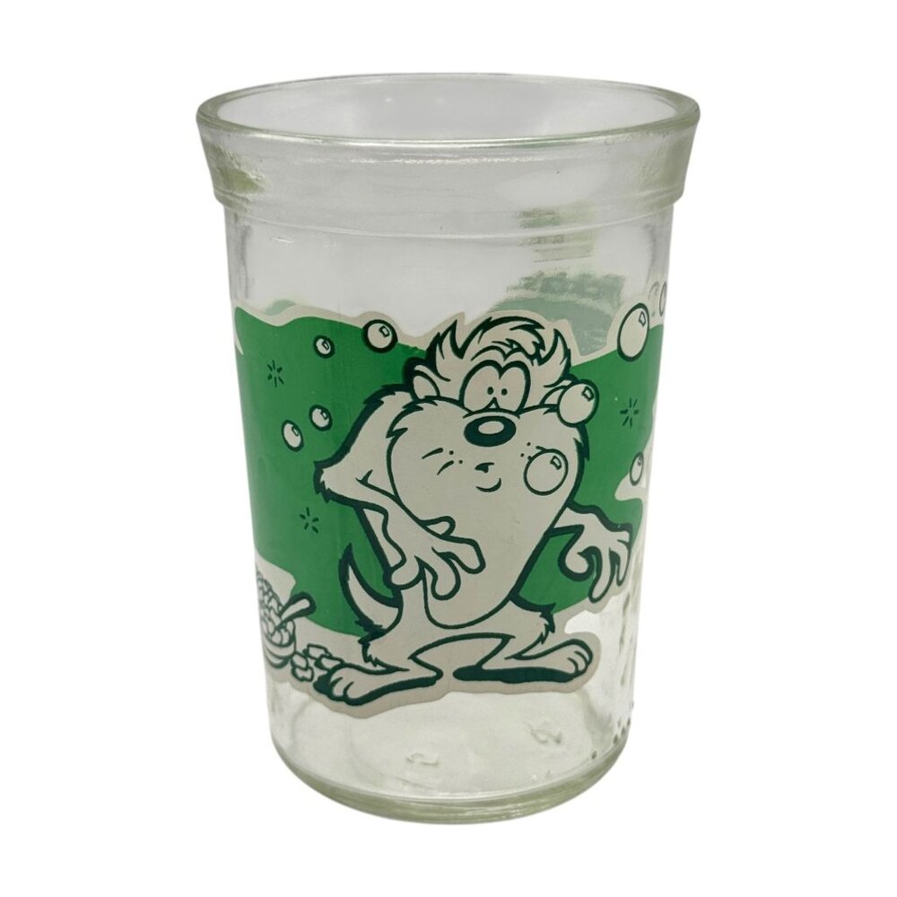 Welch's 1994 Looney Tunes Collector Series Glass Taz Character Green Vintage 90s